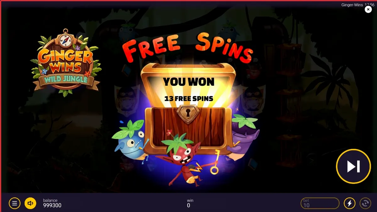 Tampilan visual slot Ginger Wins Wild Jungle dengan tema hutan tropis dan elemen tribal.